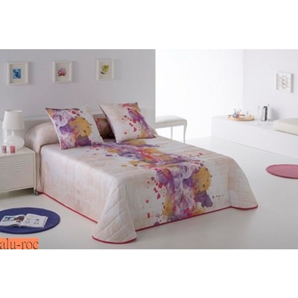 Colcha bouti SKY para decoraciones juveniles. Disponible en color Fucsia y Turquesa