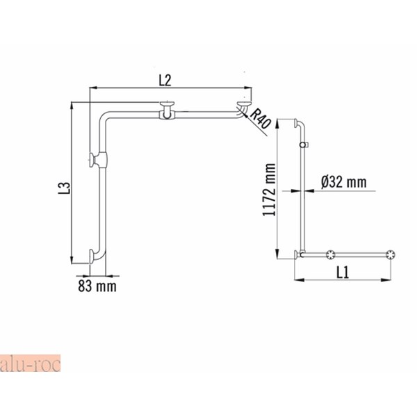 Croquis medidas de la barra de seguridad