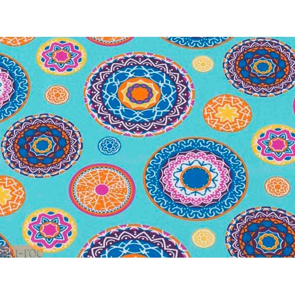 Tejido ITACA con estampado en color Azul Turquesa