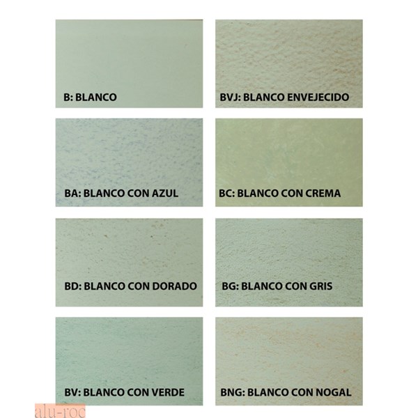 Colores de la serie 2. Colores en tonos blancos para muebles de forja