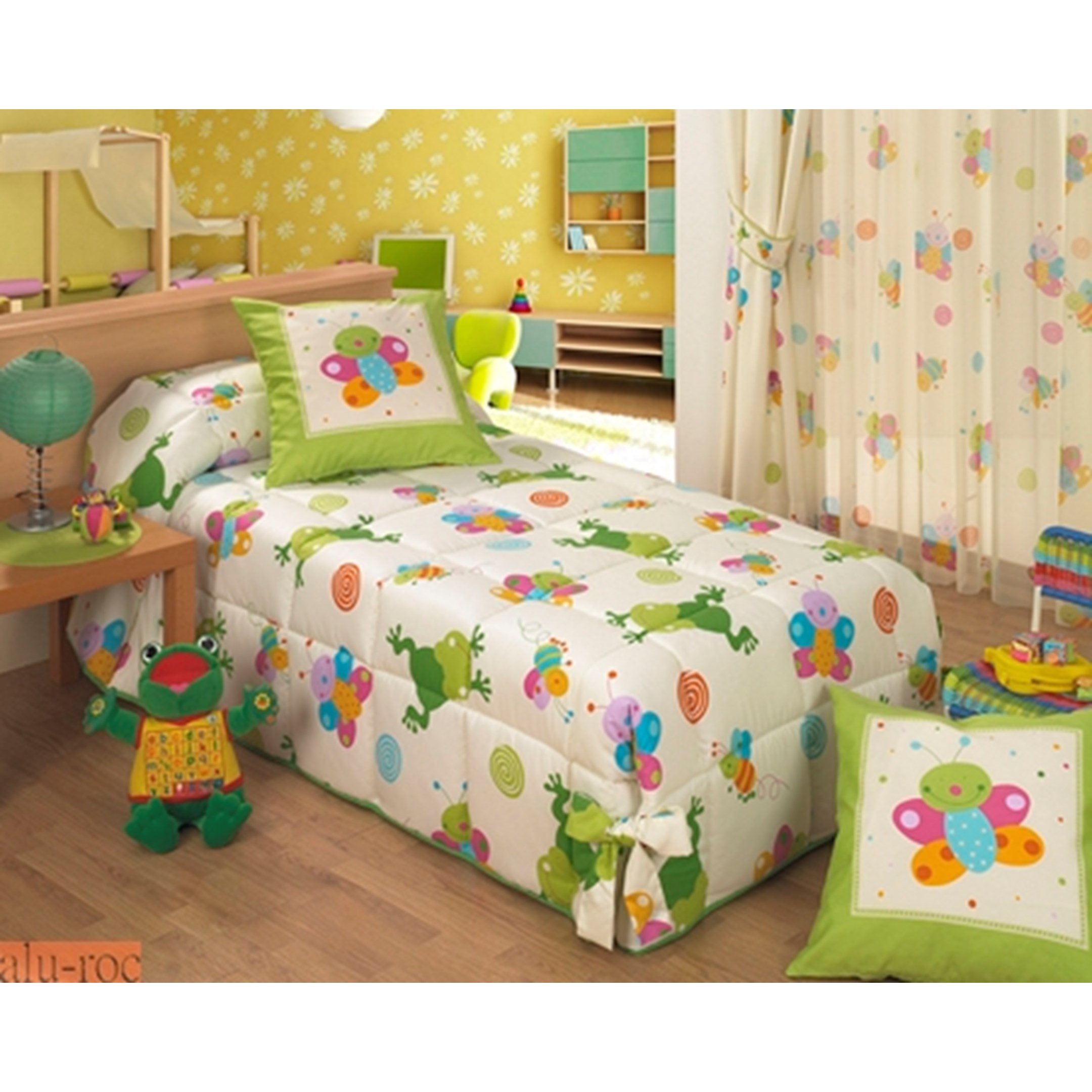 Colcha para cama con estampado de animales para decorar dormitorios infantiles