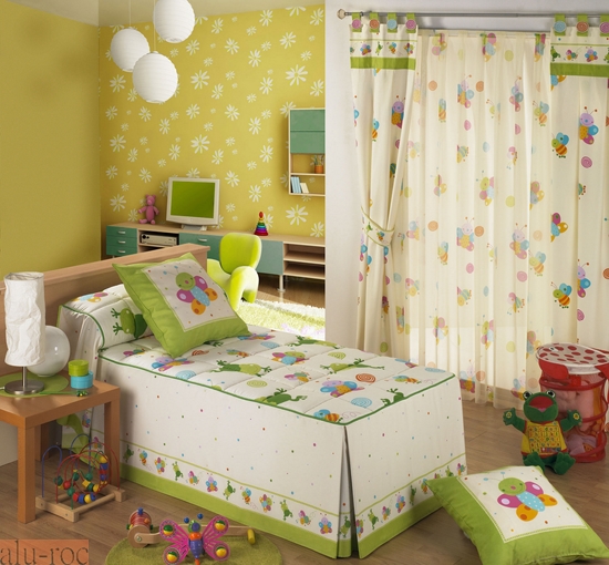Decora la habitación de los mas pequeños con textiles de divertidos estampados y colores