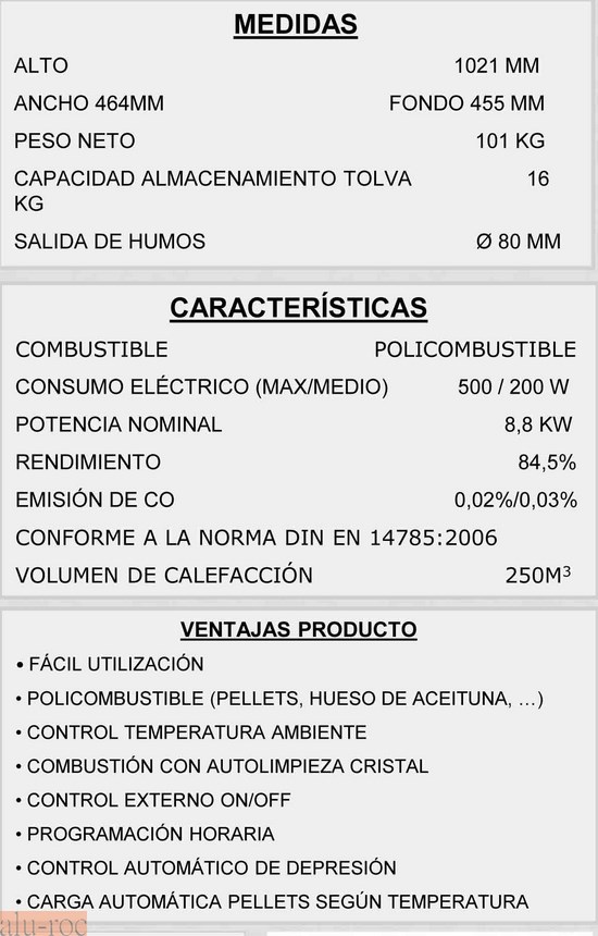 Estufa de Biomasa P90 PANADERO policombustible